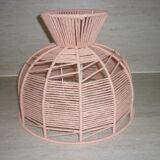 Abat jour en fil de coton rose