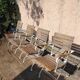 Old vintage wrought iron art nouveau garden furniture
