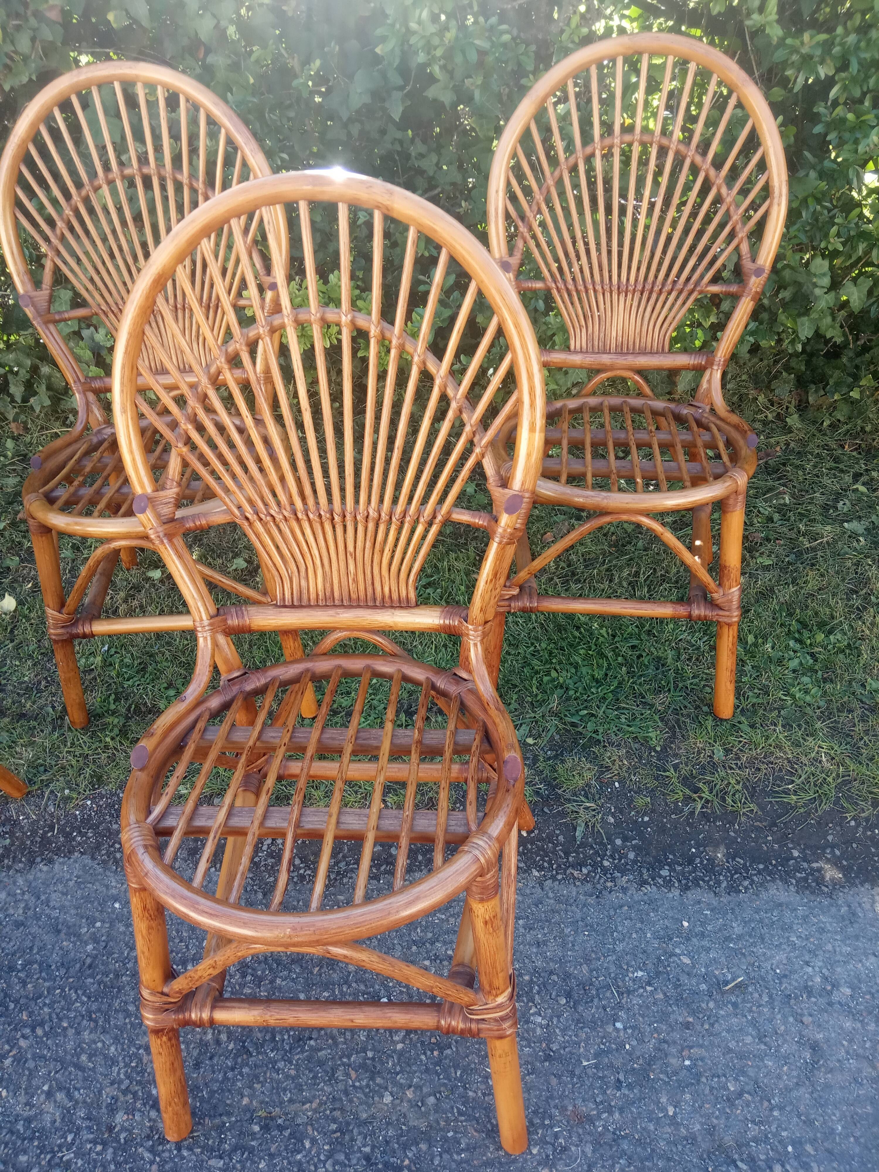 Chaises rotin vintage