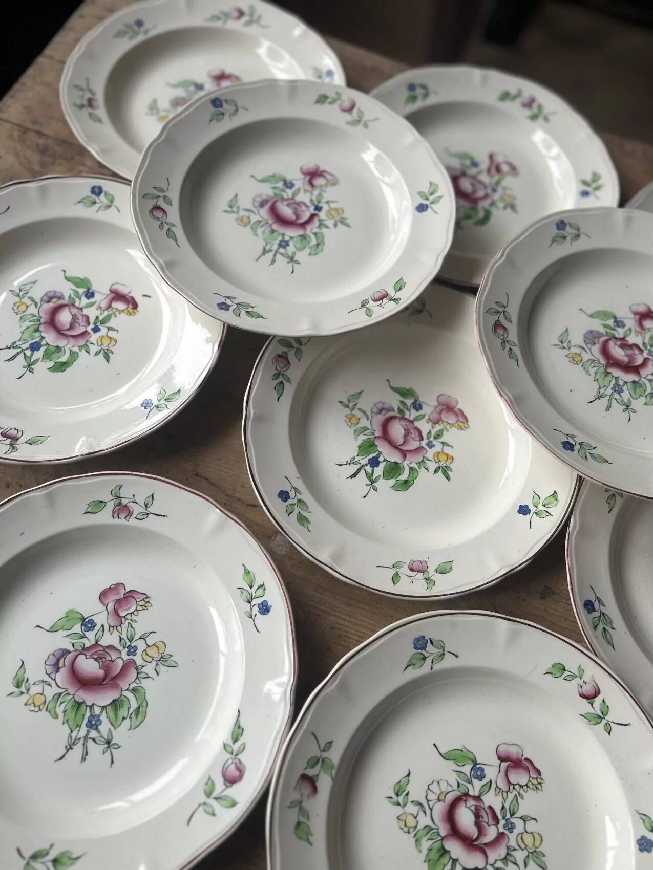 Set of 10 Villeroy & Boch deep plates – bucolic design 24.5 cm