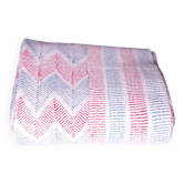 Vintage kantha "Bengal Chevron" bleu et rouge.