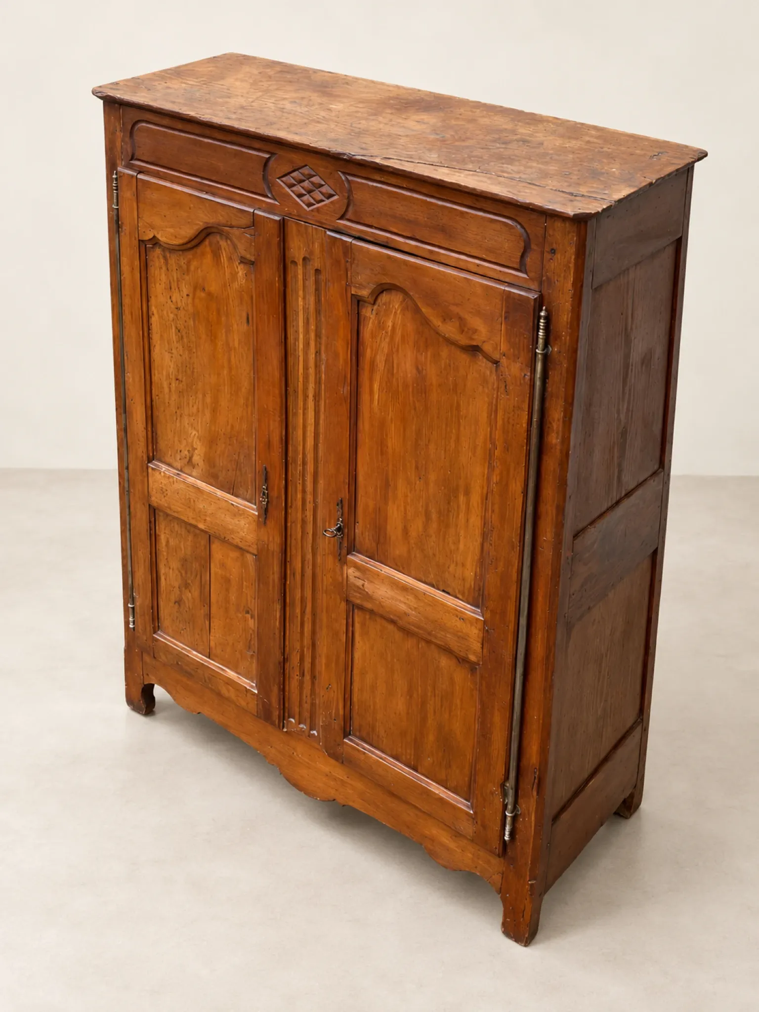 Antique two-door wardrobe, 18th century French country style.