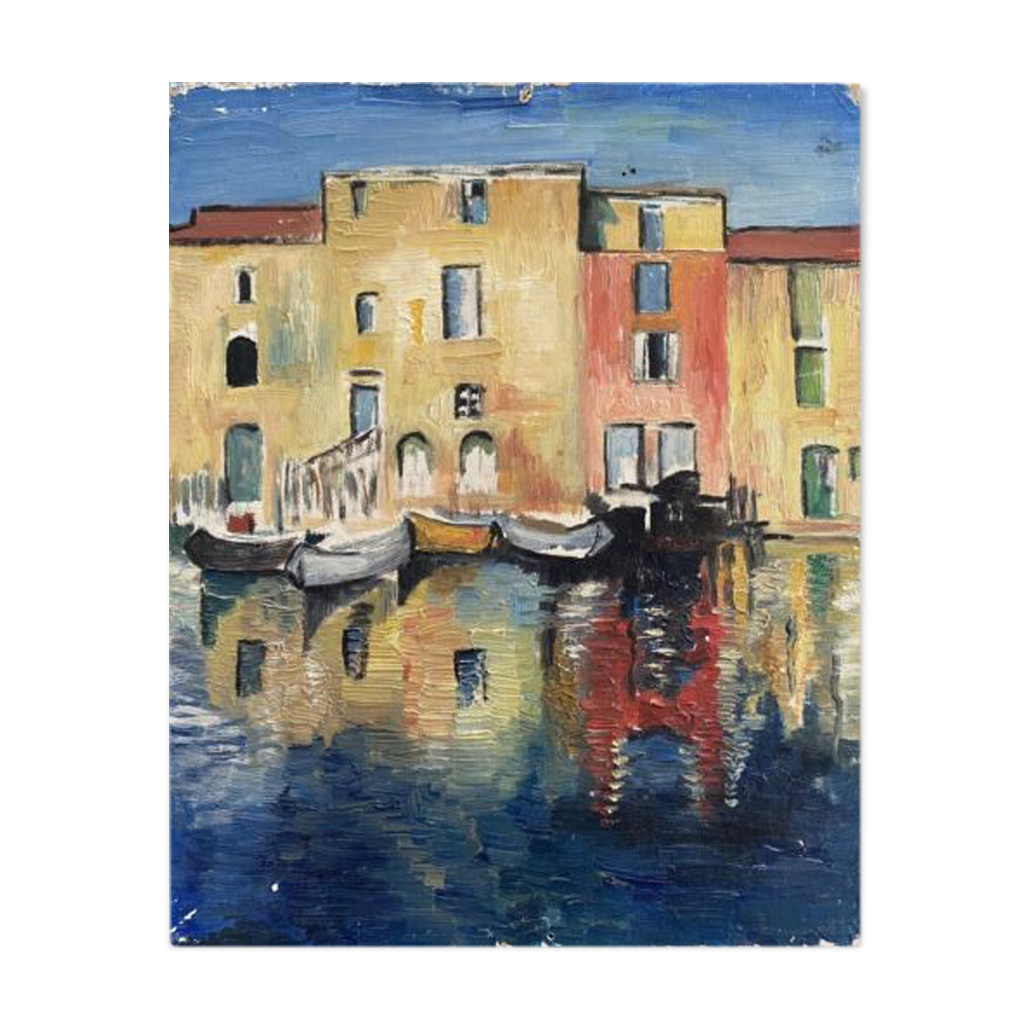 Hsp painting "venice" jean-francois devaliere (1926-2021)