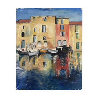 Hsp painting "venice" jean-francois devaliere (1926-2021)