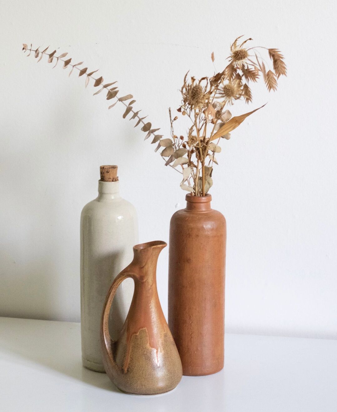 Vintage brown stoneware bottle
