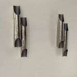 Paire d’appliques doubles vintage en métal chromé par Delightfull Galiano