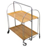 Vintage chrome folding service trolley, 1950s