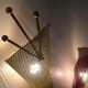 Pair of wall lamps metal perforated color, France 1950