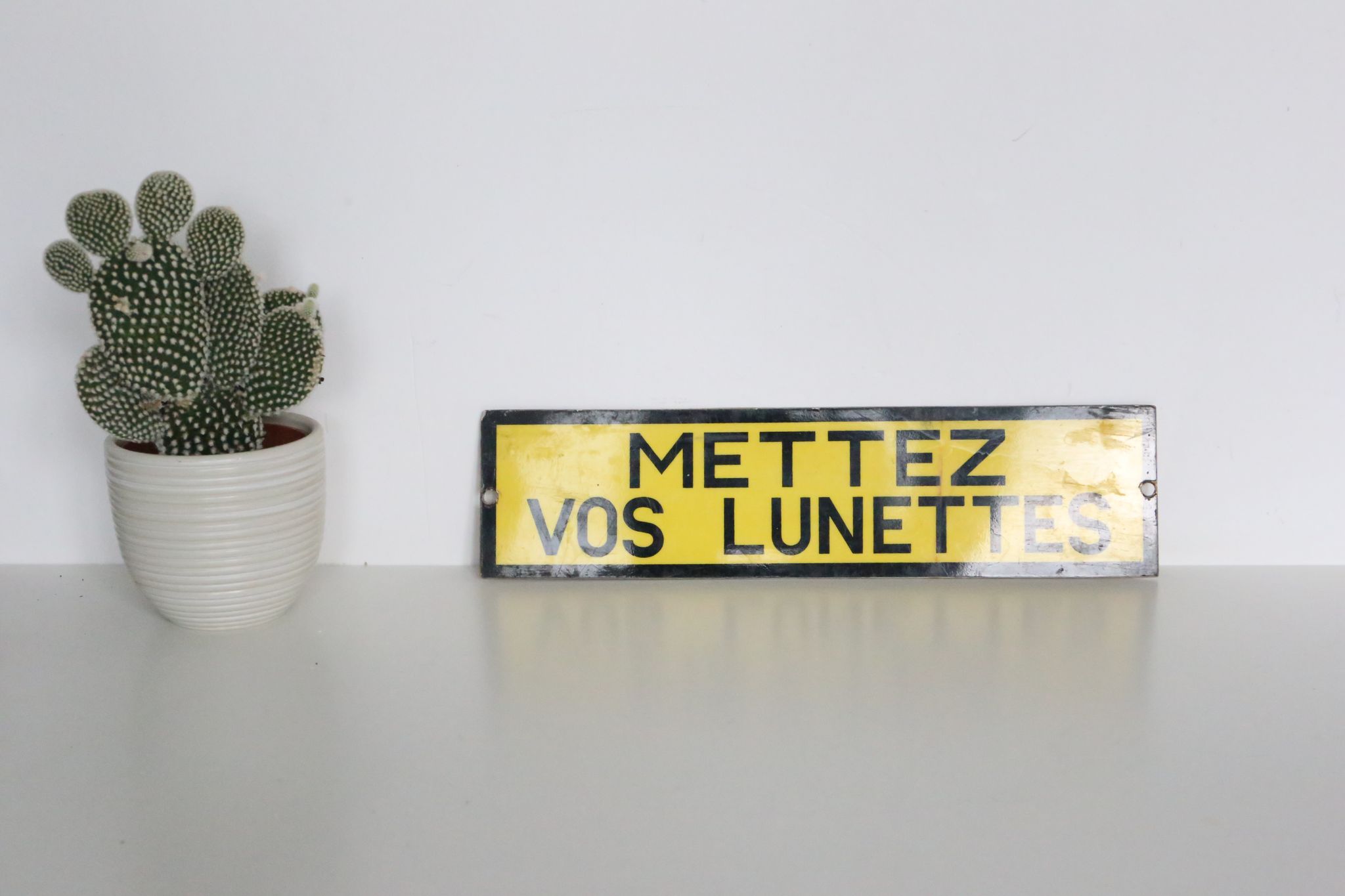 Plaque industrielle d'avertissement "mettez vos lunettes"