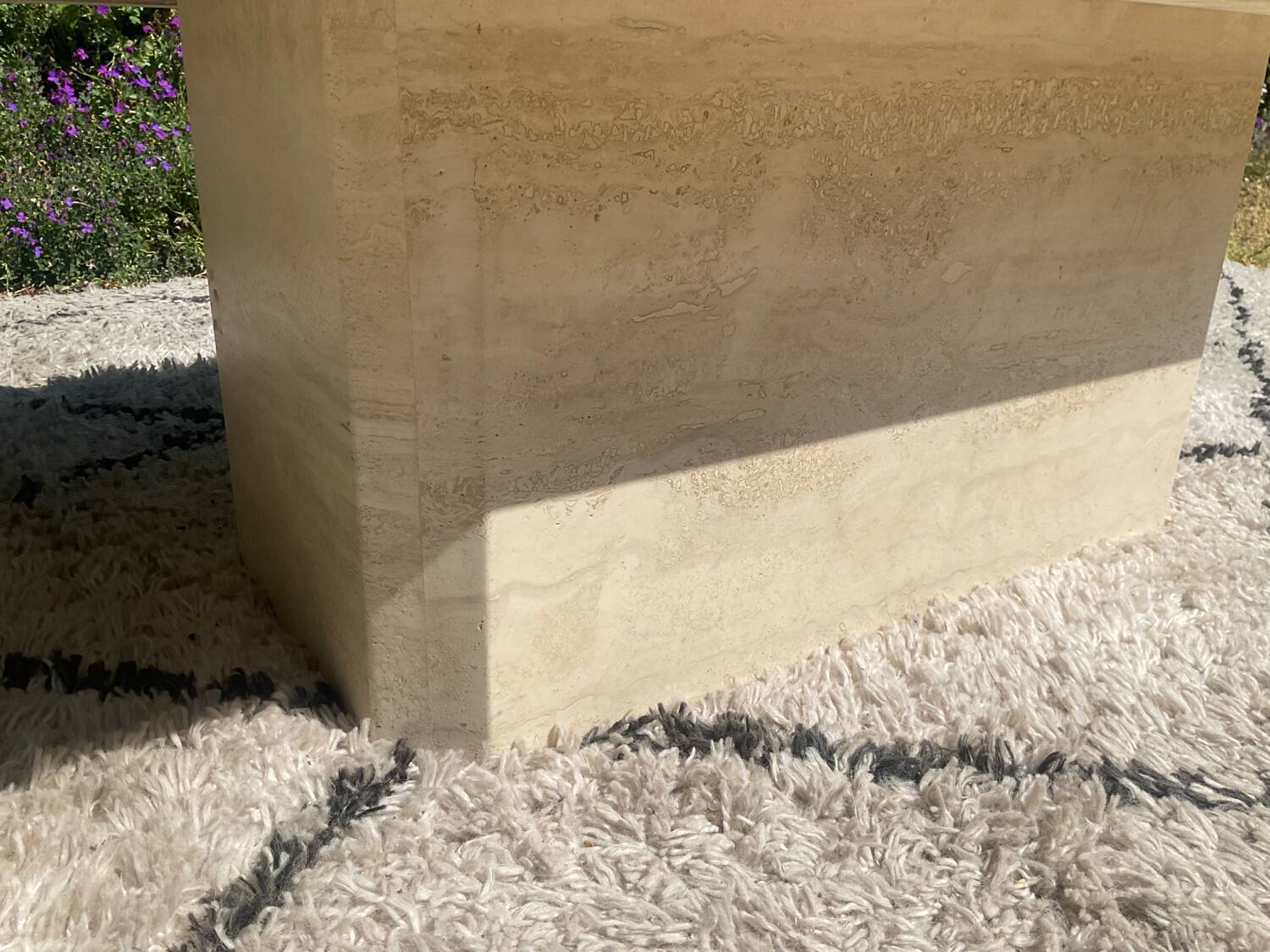 1970s travertine coffee table