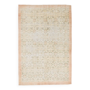 7x10 Large Floral Handmade Vintage Rug, 209x312Cm
