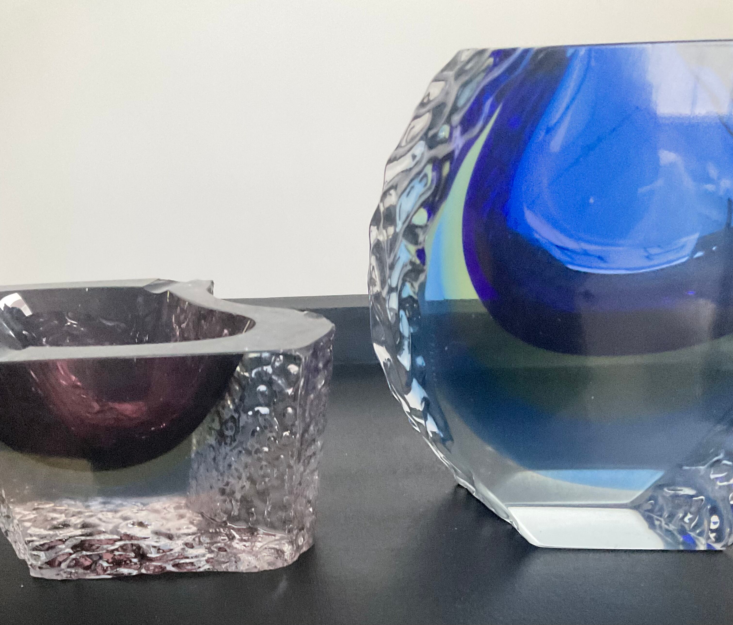 Duo Murano vase and ashtray by Alessandro Mandruzzato 60s