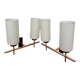Pair of wall lights in gilded metal and opaline glass