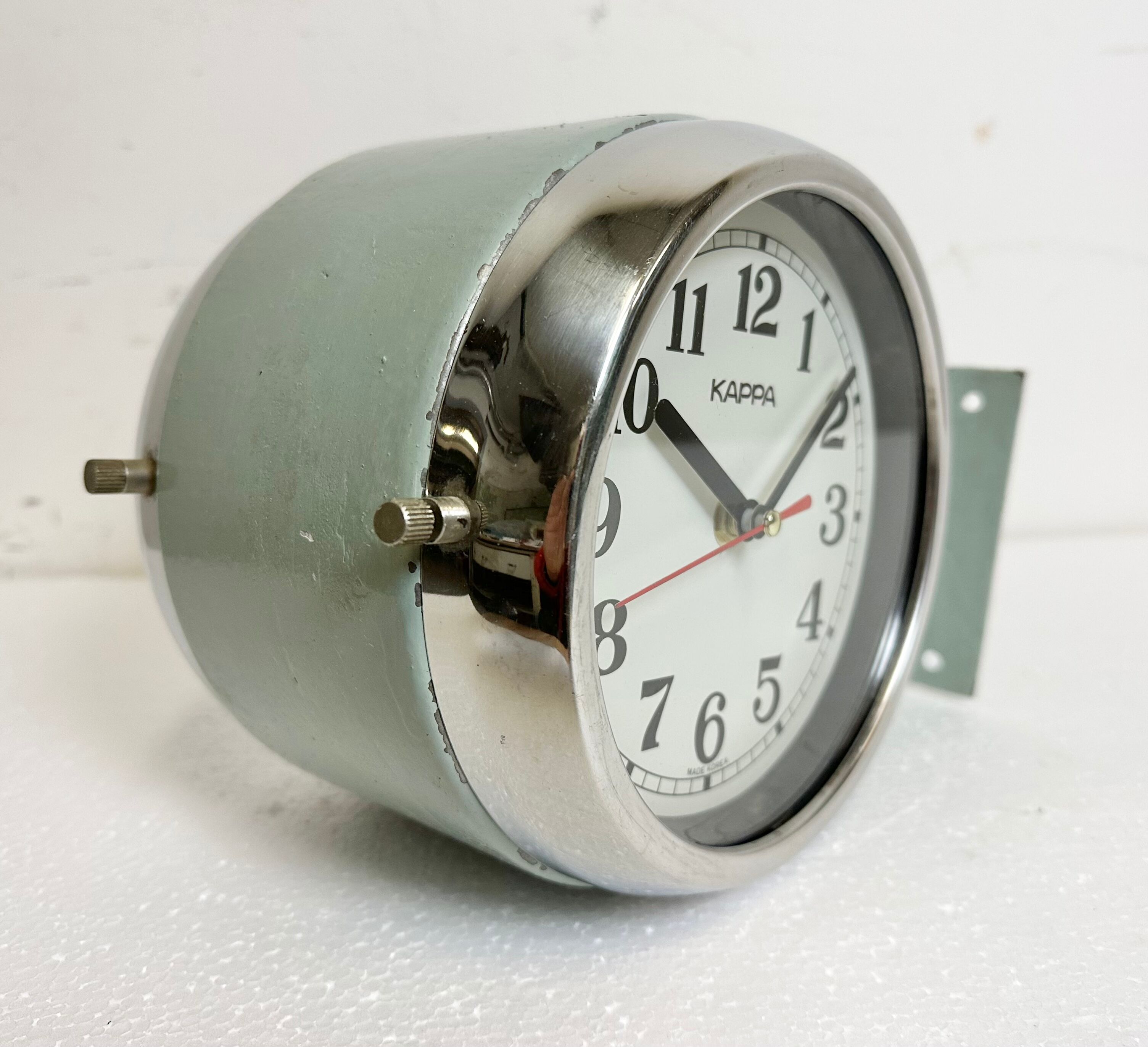 Vintage Green Kappa Maritime Double-Sided Wall Clock, 1980s