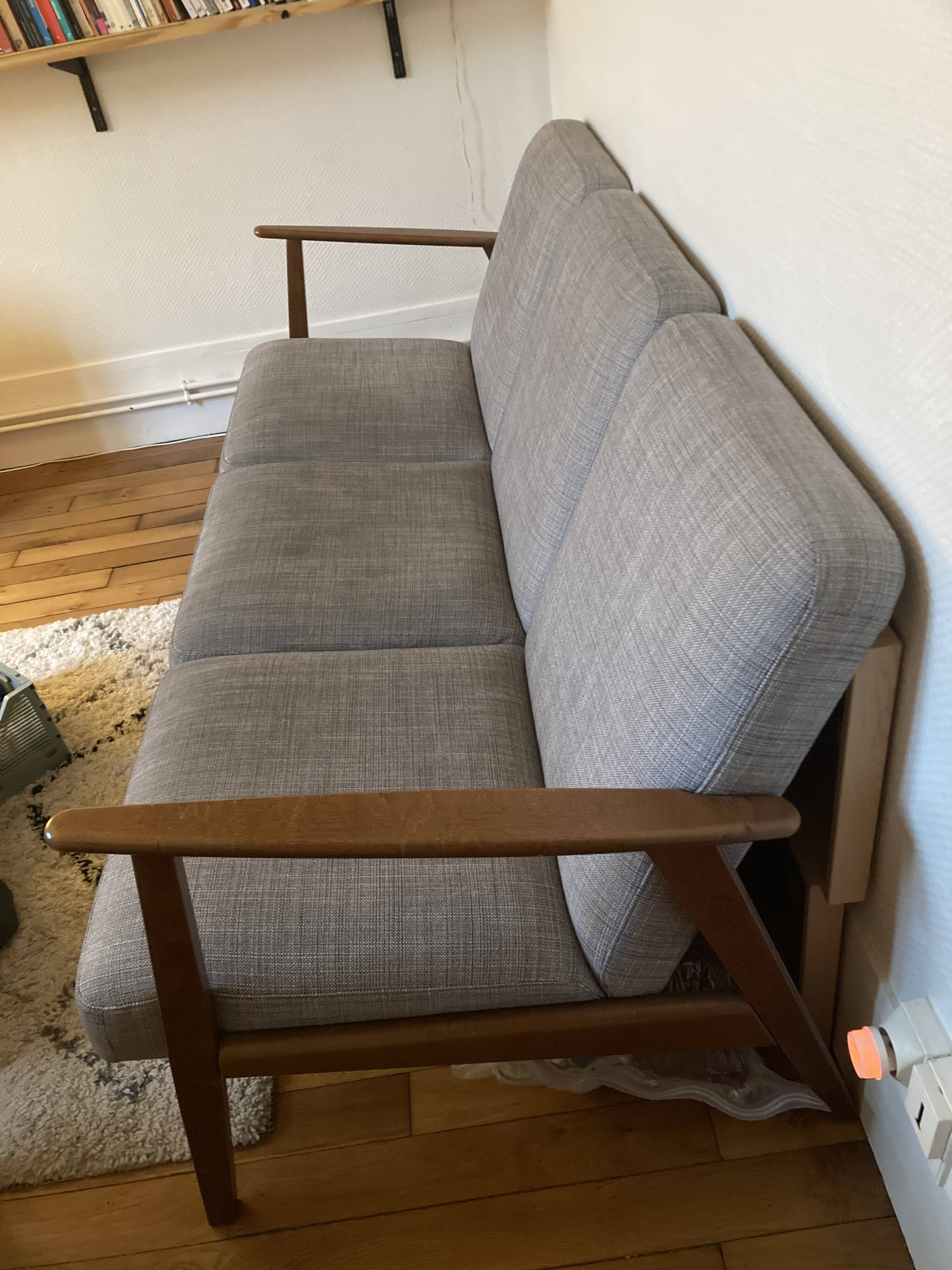 50s Ekenaset heather gray sofa