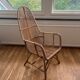 Fauteuil rotin vintage haut dossier années 70