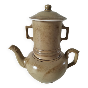 Dubelloy type filter coffee/tea pot in glazed stoneware