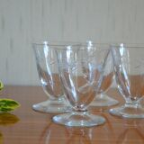 Set of 4 aperitif glasses with stylized branch motif