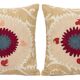 Lot de 2 housses de coussin brodées vintage 66x69 cm