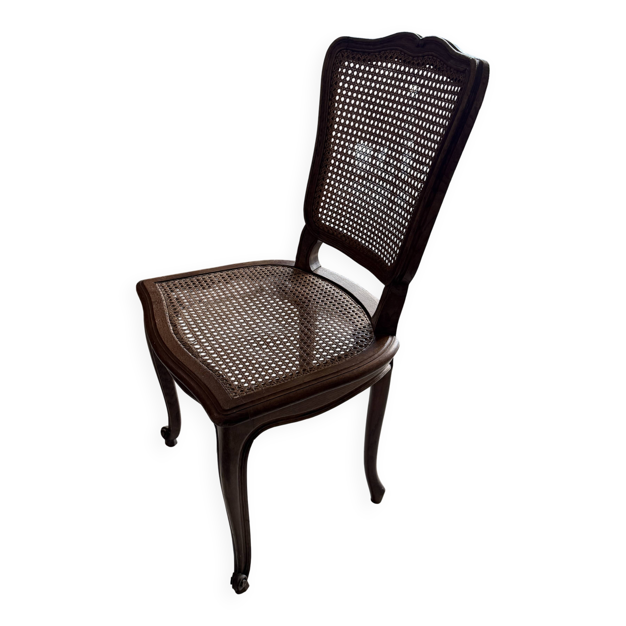 Antique caned wooden chair – Louis XV / Louis Philippe style