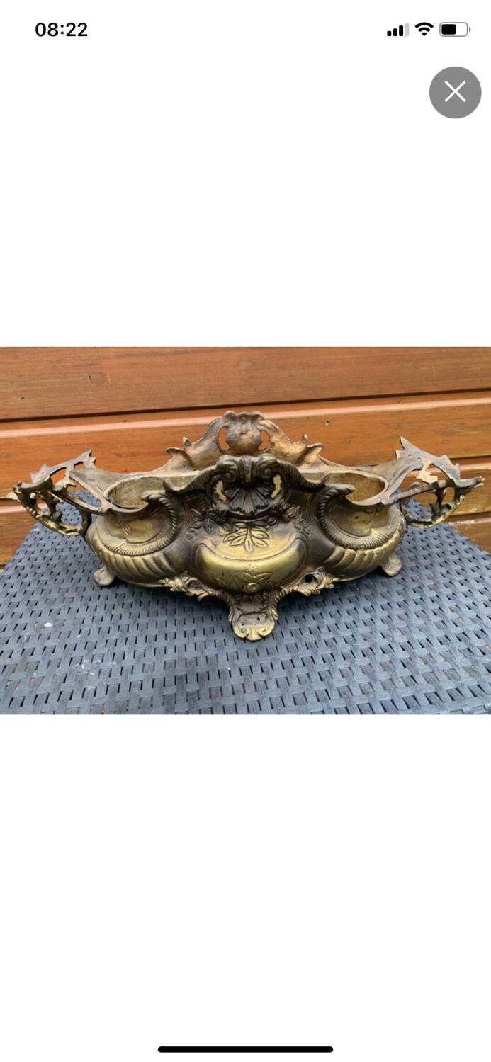 Louis XV style planter/centerpiece in bronze, late 19th century