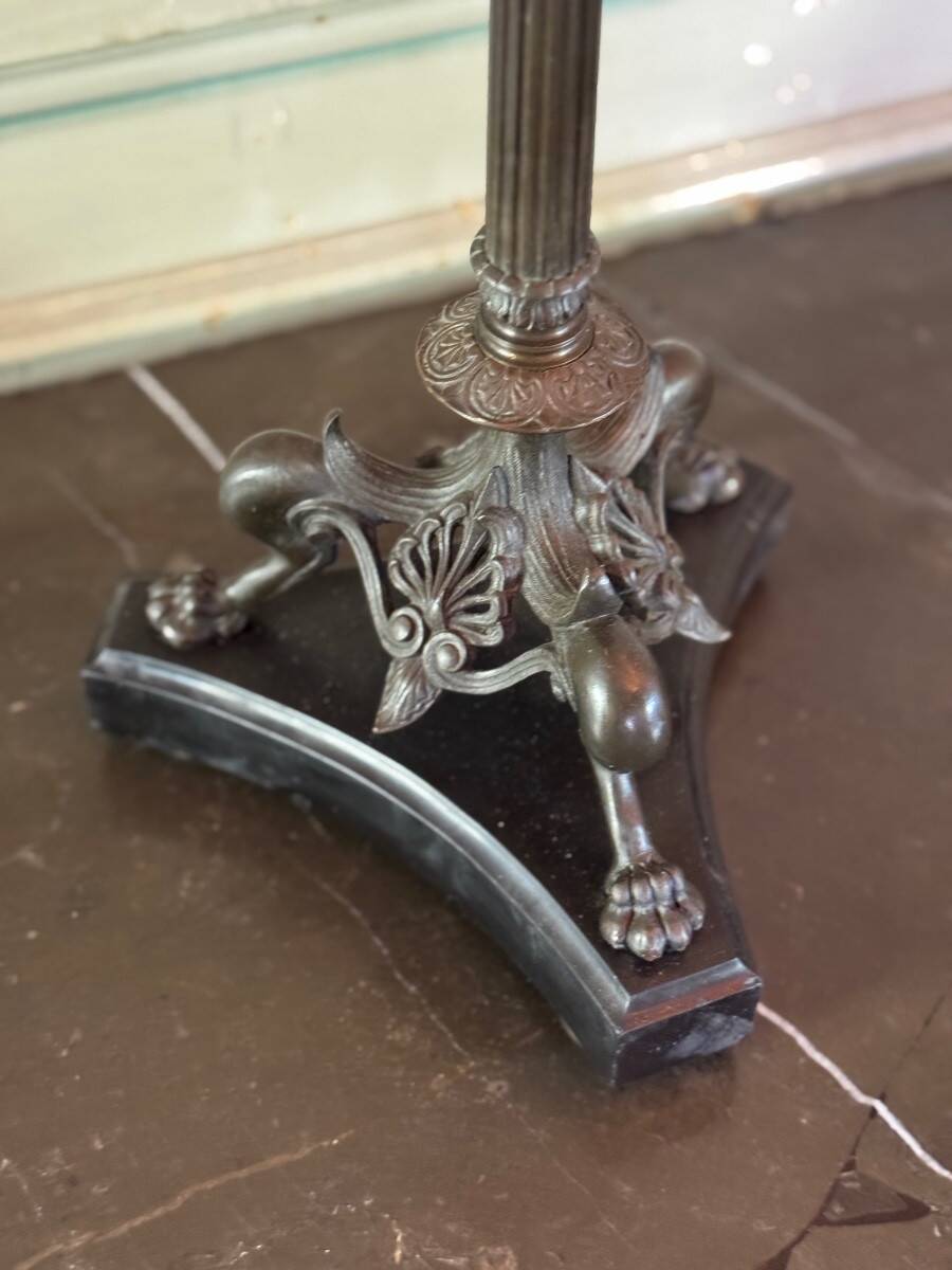 Pair of large bronze candelabras in the Antique style, circa 1880