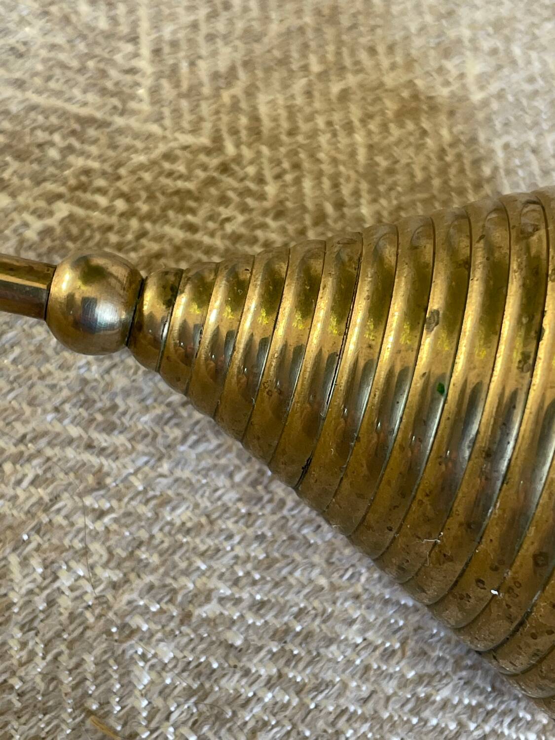 Set of three vintage brass candle holders