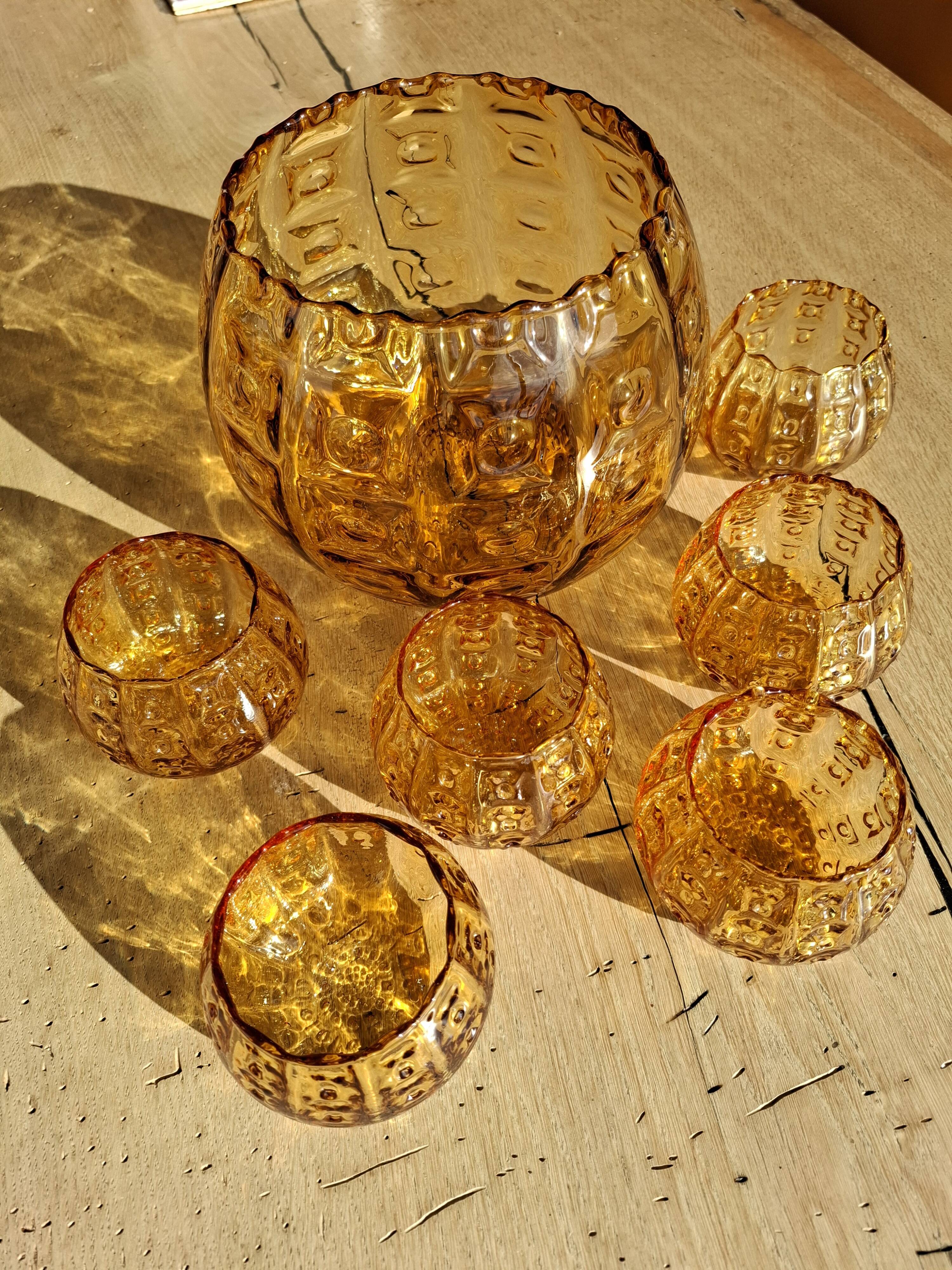 Vintage amber sangria/punch service