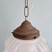 Art Deco pendant light in frosted transparent glass, 1920-30.