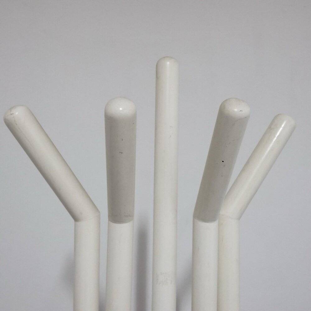 Vintage Postmodern Wood and Brass Coat Rack, 1980s