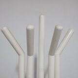 Vintage Postmodern Wood and Brass Coat Rack, 1980s