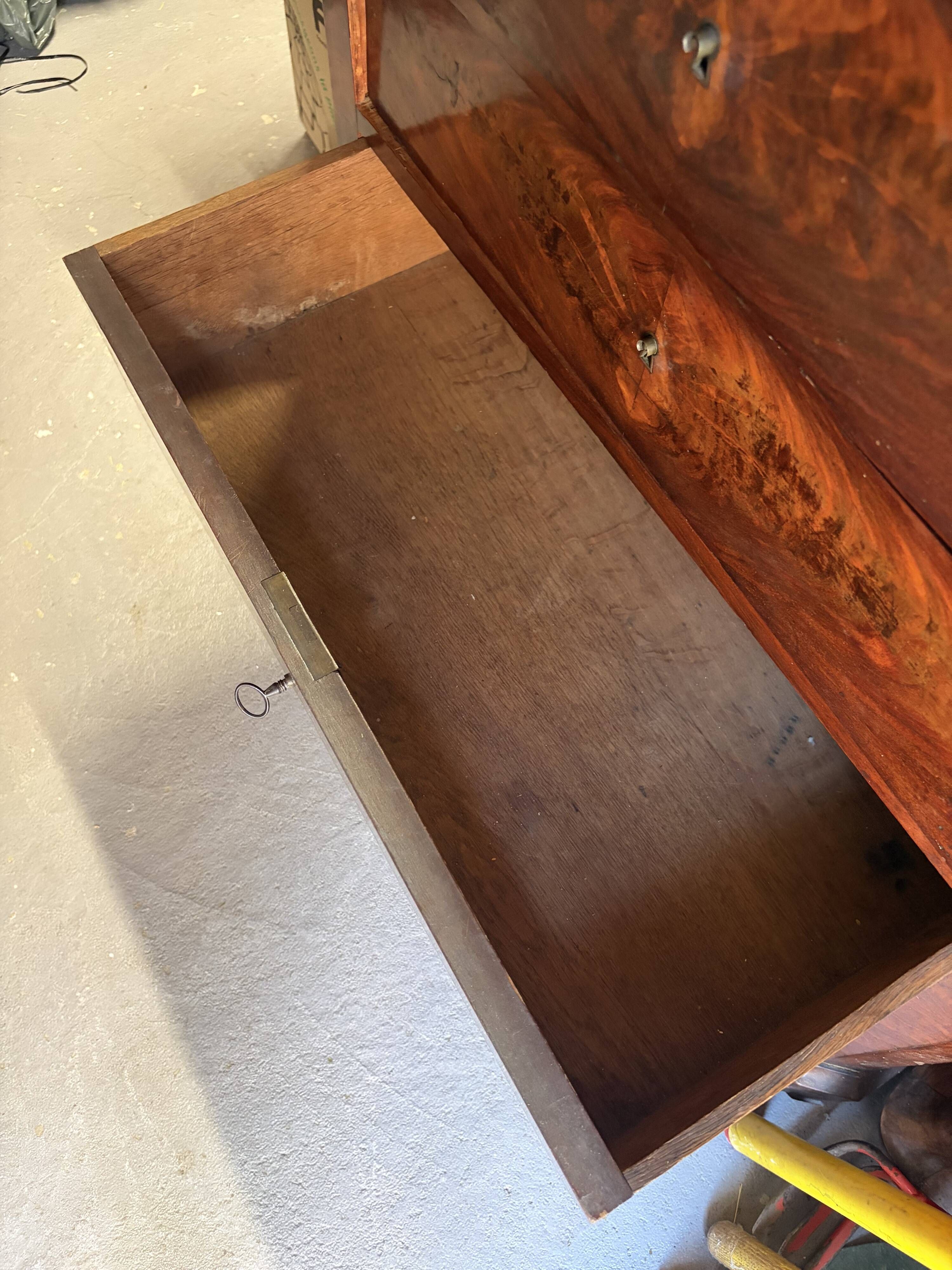 Louis-Philippe mahogany railway toilet commode