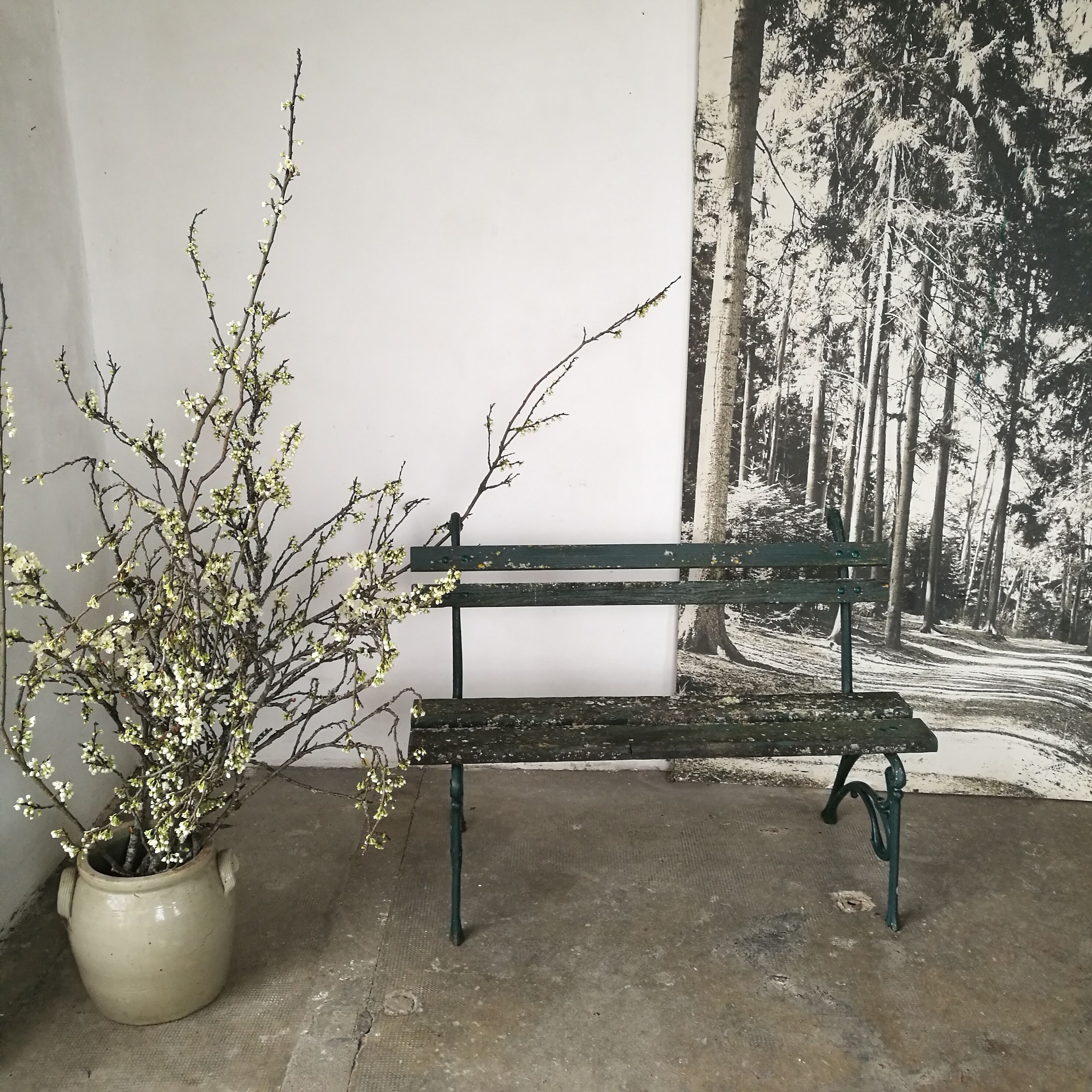 Garden bench foot cast iron art nouveau style