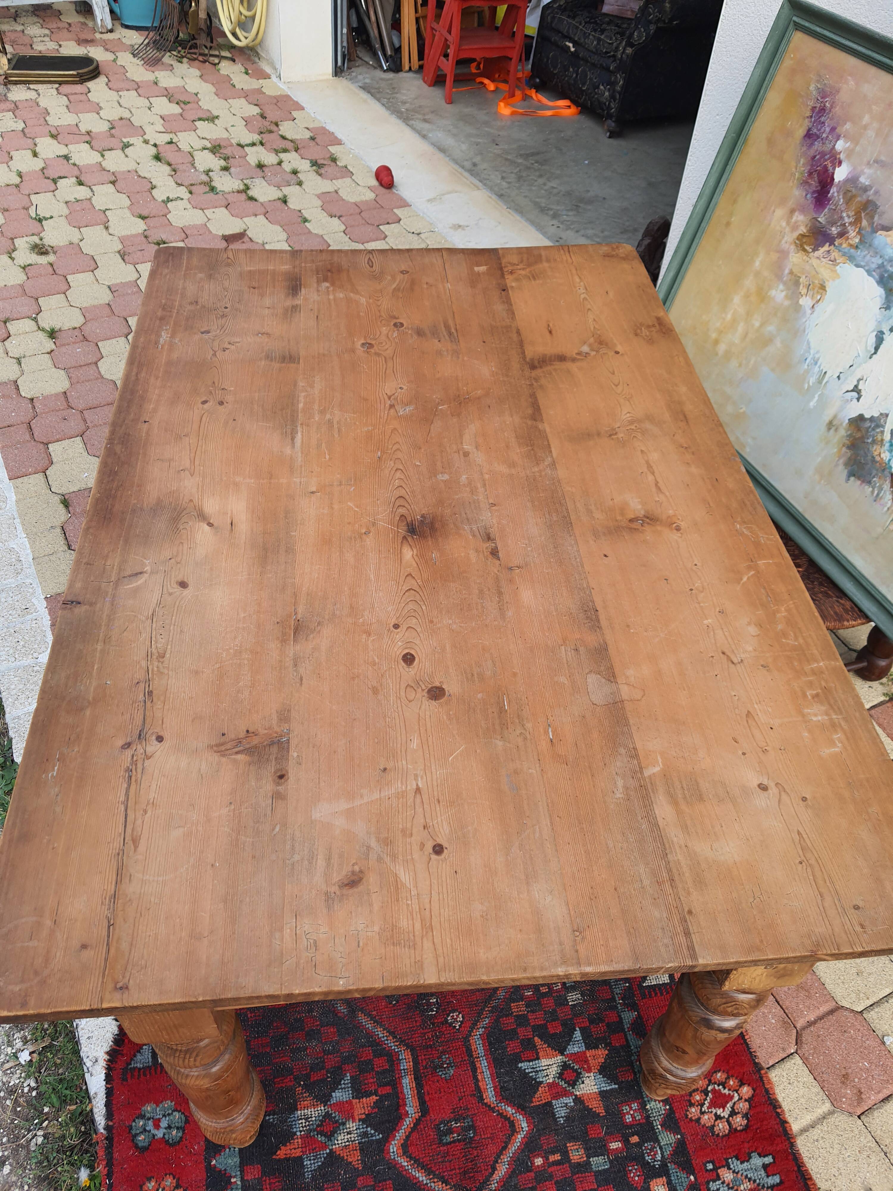 Vintage farmhouse table pich pine