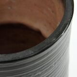 Black ceramic vase from mid-century Italian, 1960s.