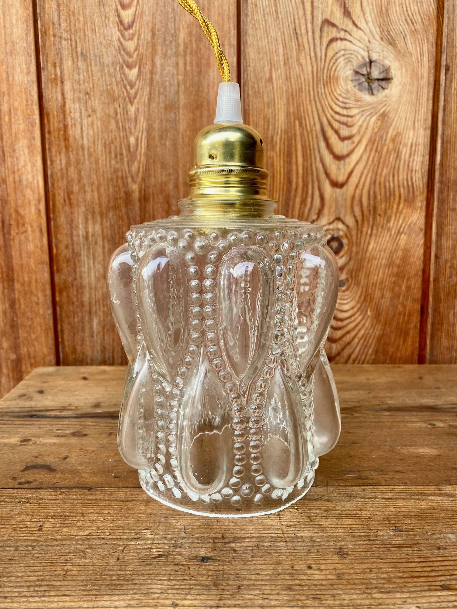 Vintage bubble glass pendant globe