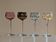 Set of 4 Hand Engraved "Harlequin" Colored Crystal Wine Glasses 1960