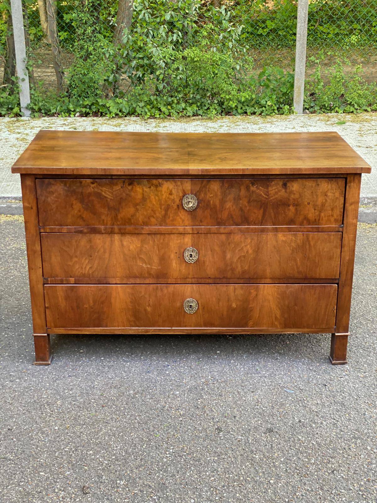 Vintage Louis Philippe walnut commode from the 19th century.