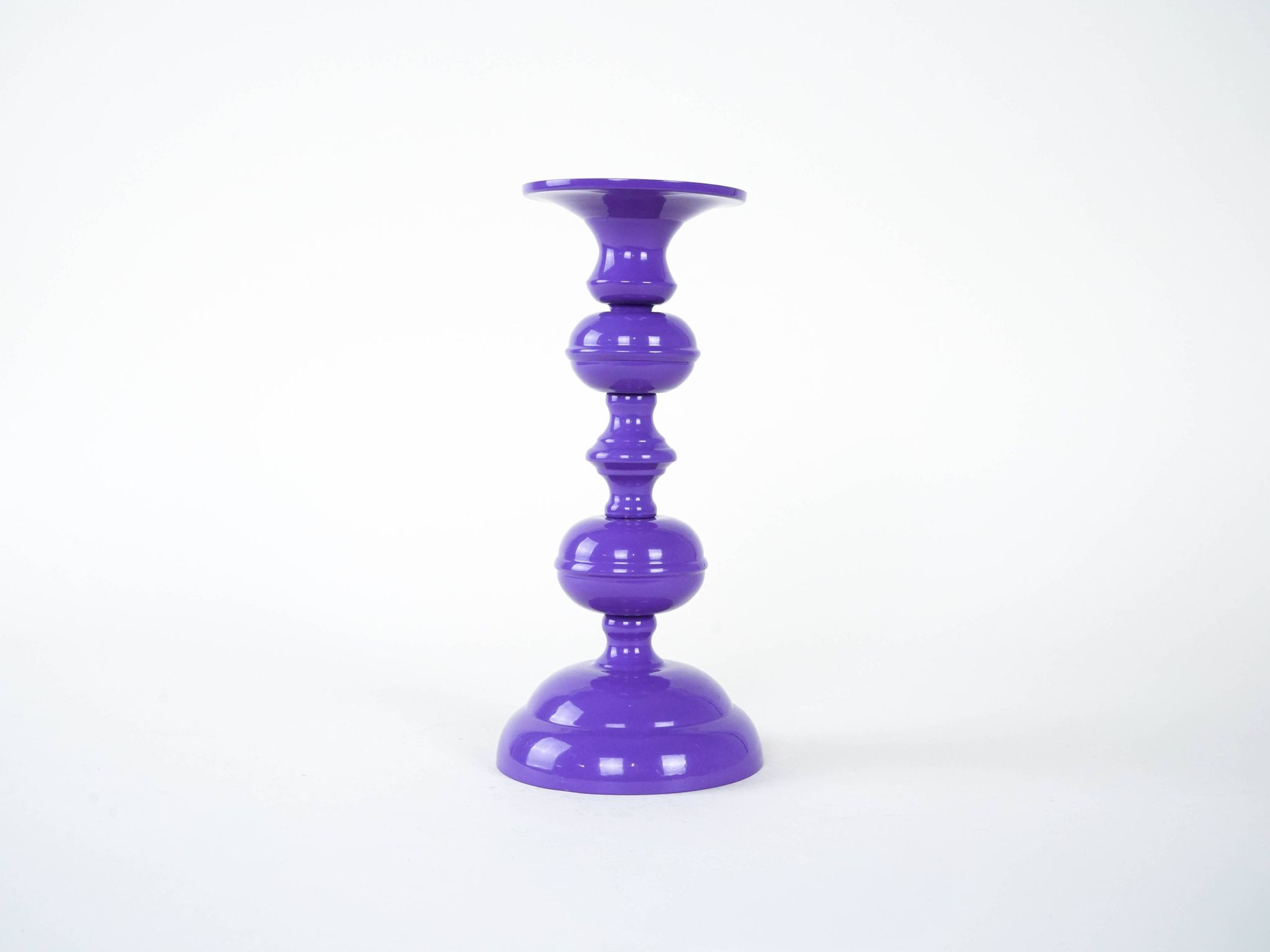 Bougeoir en métal violet, design danois, années 1970, fabriqué au Danemark.