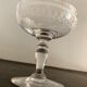 5 antique champagne glasses in engraved crystal
