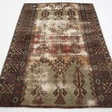 5x7 Classic Brown Red Handmade Vintage Rug, 151x214Cm SK 3054