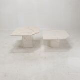Set of 2 italian marble side tables, 1980's