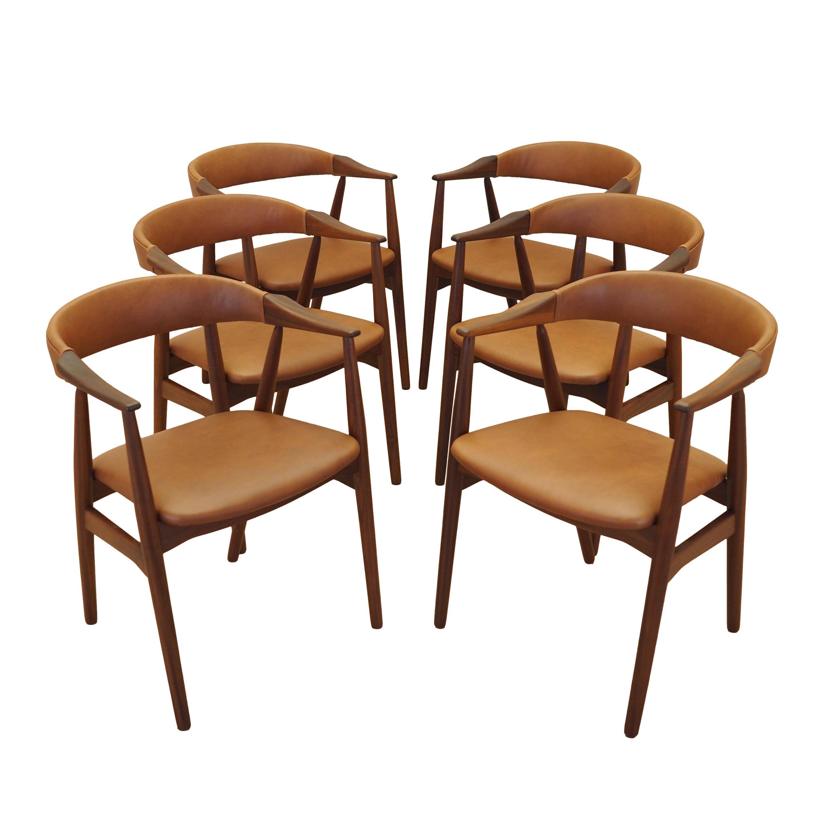 Set of six teak chairs, Danish design, 1970s, made in Denmark