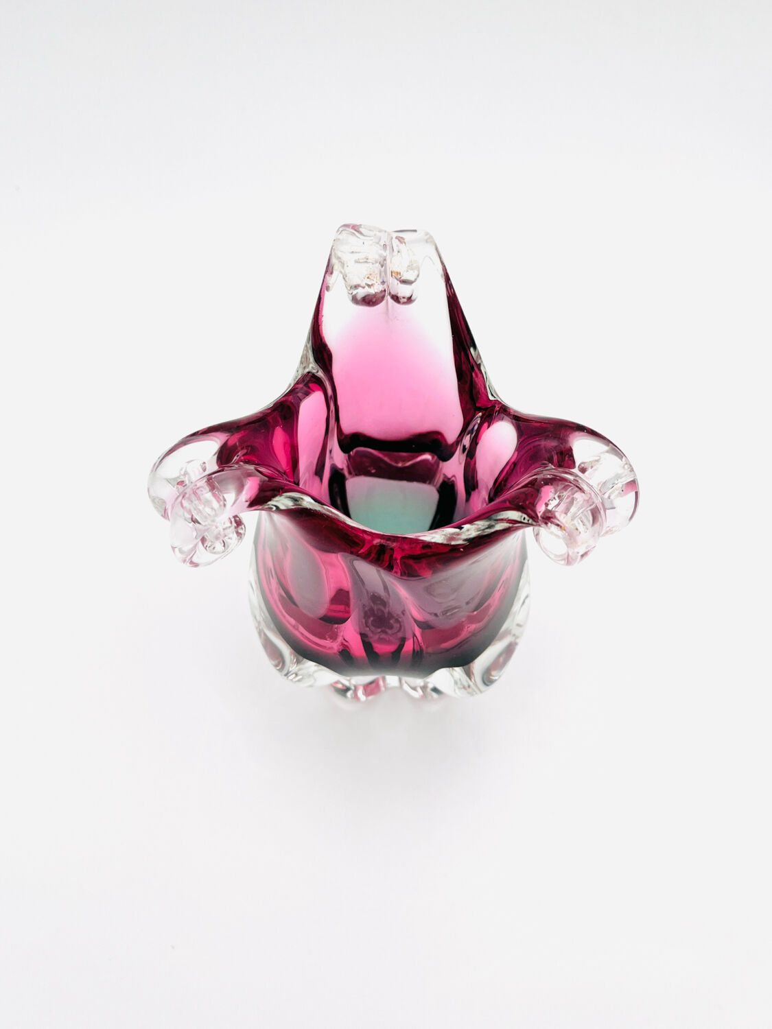 Vase - Sommerso - Josef Hospodka - Fuchsia & Prussian Blue Smoke, 1960s