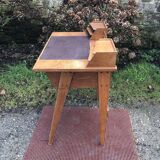 Vintage oak compass leg desk.