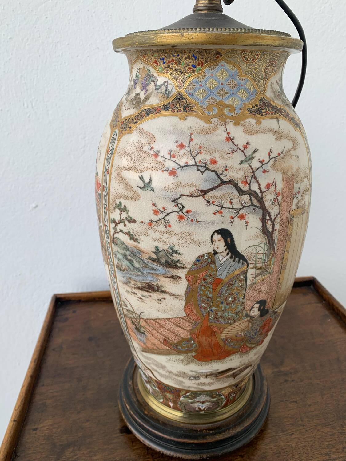 Japanese Satsuma lamp