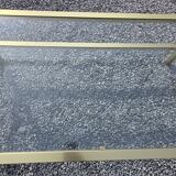 Table basse Pierre Vandel en métal doré brossé années 70