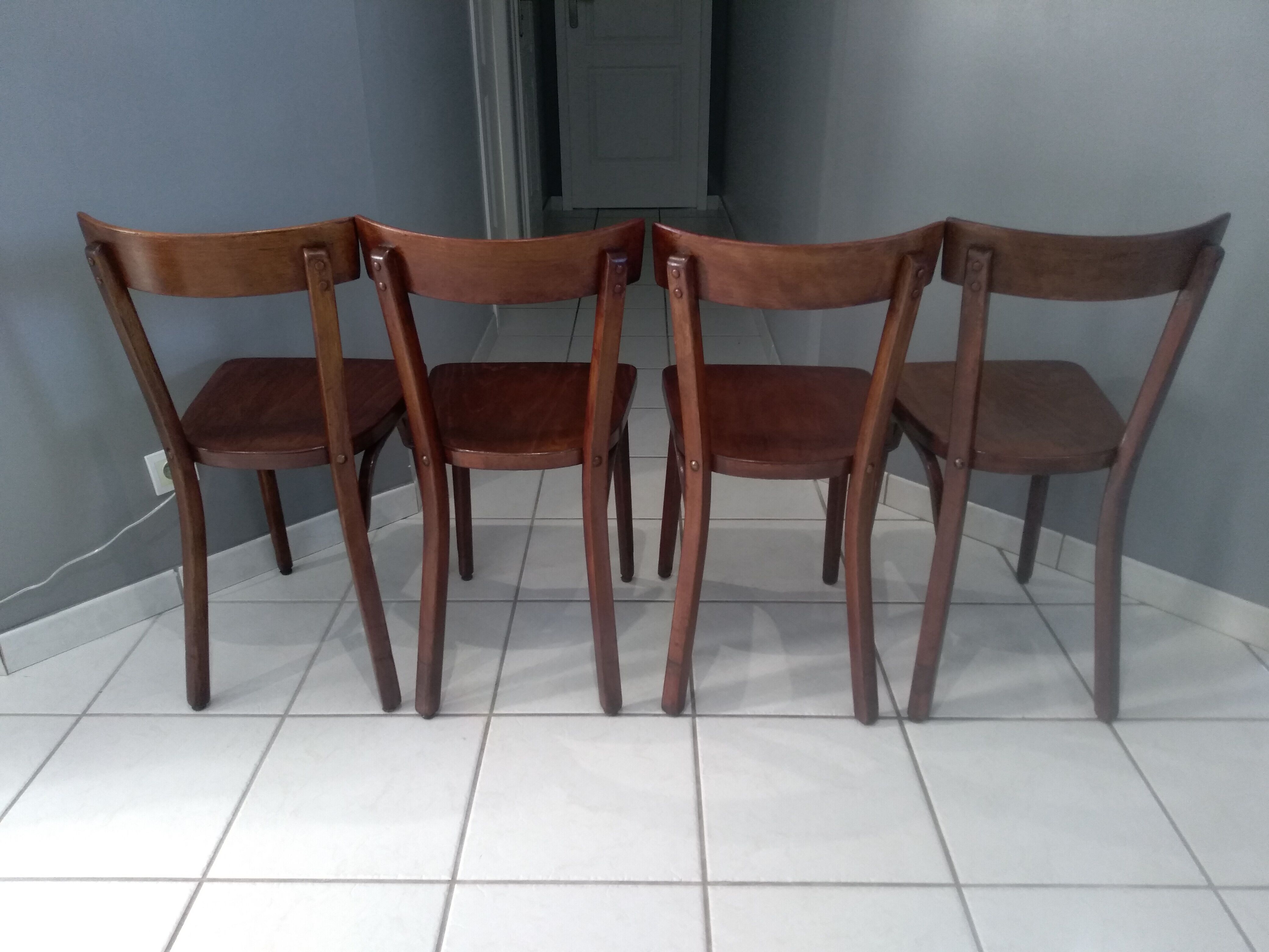 Suite of 4 Baumann bistro chairs from 1968