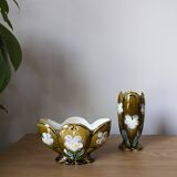 Pair of barbotine vases