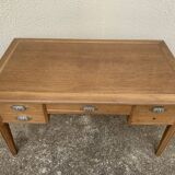 Solid desk in raw oak handles art deco shells